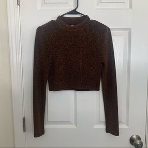 American Apparel sparkly mock neck top